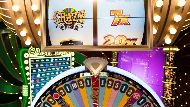 Crazy Time Top Slot multiplier above the wheel